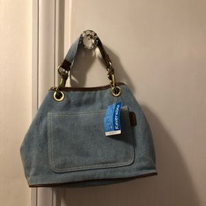 Denim reversible handbag